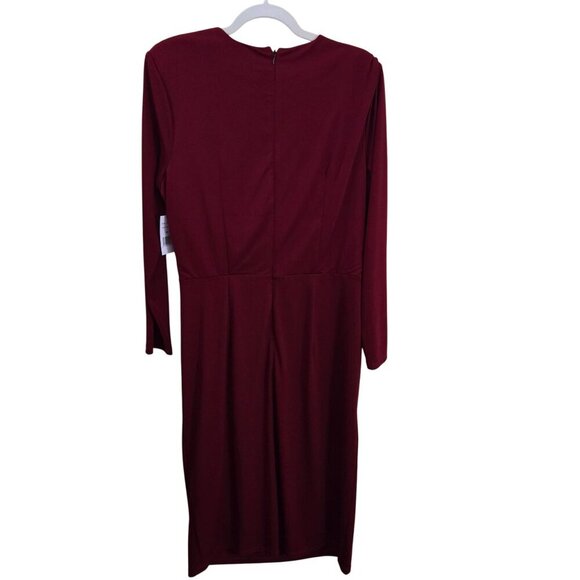 Alexia Admor NWT Nicolette Dress Midi Burgundy Size XL - Picture 3 of 9